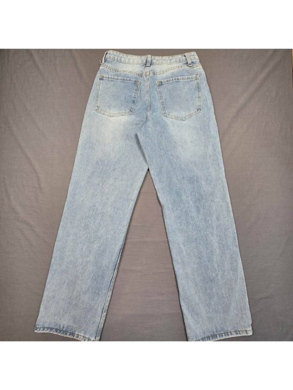Cali 1850 Size 7/28 Straight Leg Embroidered Floral Patch Light Wash Denim Jeans - Picture 5 of 6